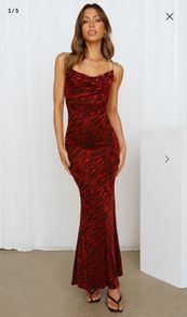 Brand New Debs Occasion Wear Runaway Lionell Dress Red Zebra Size M Uk10