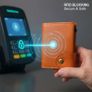 Premium Genuine Leather Smart Card Holder Wallet RFID Blocking Slim Wallet with Pop-Up Card Case Image 7