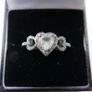 Vintage Sterling Silver 925 Hearts Shaped  Engagement Ring size R - 3,14g Image 2