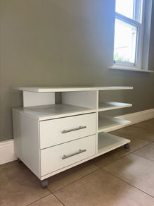 White TV unit with 2 drawers & Shelves