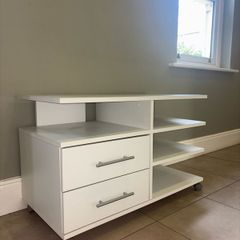 White TV unit with 2 drawers & Shelves