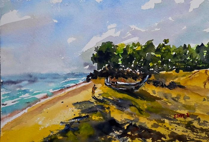 India scenes watercolour
