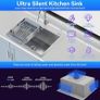 Stainless Steel kitche Sink,50 x 43cm,Inset Kitchen Sink,with Waste Kit,Drain Pipe,Pull-Out Drainer Basket,Suitable for Bathroom,Caravan Travelling Image 6