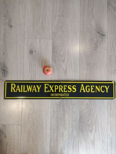 large Porcelain Metal Sign: Railway Express Agency Incorporated