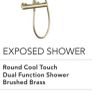 Brushed brass Round cool touch exposed dual function shower Image 2