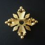 Vintage Style Maltese Cross Gold Pearl Brooch Pin Image 4