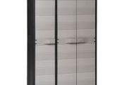 Garden Storage Cabinet with 4 Shelves Black and Grey