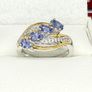 Tanzanite & White Zircon 4-Stone Ring Image 5
