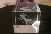 Small Glass Virgo Paperweight