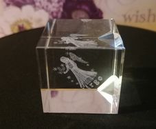 Small Glass Virgo Paperweight
