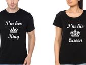 Im Her King Im His Queen Couple Tees Tops T-shirts Great Gift Present For Valentines Day Idea