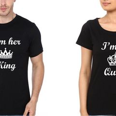 Im Her King Im His Queen Couple Tees Tops T-shirts Great Gift Present For Valentines Day Idea
