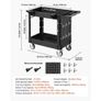 Utility Cart, 250 kg Capacity, 2 Tier Service Cart with 360 Swivel & Fixed Wheels (2 with Brakes), Heavy Duty Plastic Rolling with Tray and Pegboard, Tool Storage for Garage Warehouse Workshop Image 8