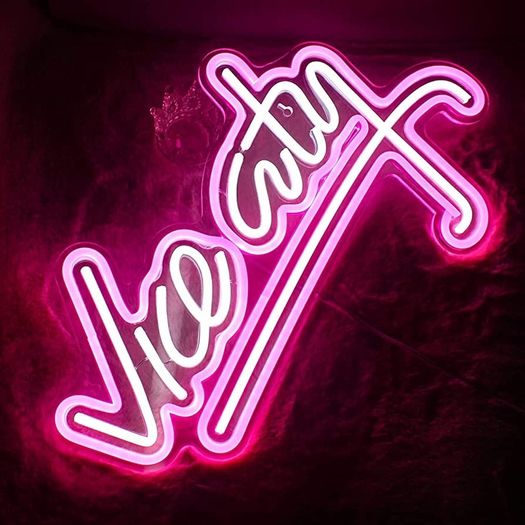 Vice City Neon Sign Pink White Led Sign for Bedroom Wall Decor USB Powered Letter Neon Light for Game Room, Man Cave, Gaming Zone (FREE POSTAGE)