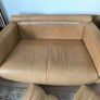 set of 2 two sofas beige brawn , tan, creamy, camel,  carmel, sand natural real leather bargain Image 5