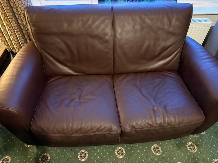 Natuzzi full grain leather 2 seater sofa