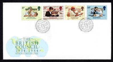 1984 Great Britain 50th Anniversary of British Council Royal Mail Addressed First Day Cover (FDC)