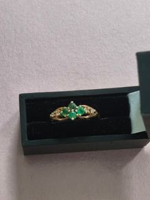 9ct Gold Emerald and Diamond Ring