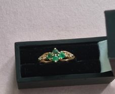9ct Gold Emerald and Diamond Ring
