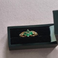 9ct Gold Emerald and Diamond Ring
