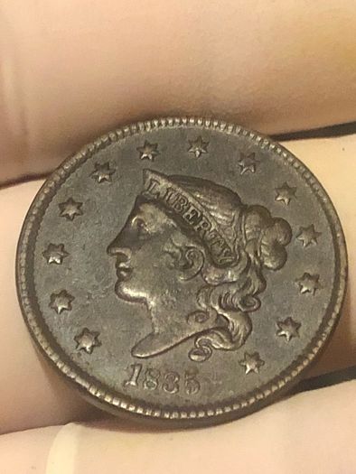 1835 Large one cent Coronet