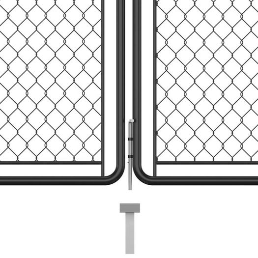 Garden Gate Steel 125x395 cm Anthracite