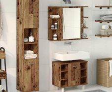 3 Piece Bathroom Furniture Set Old Wood