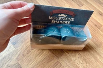 Primark Home Black Ceramic "Mustache" Salt & Pepper Shakers