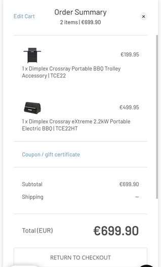 BBQ - Brand new electric Dimplex