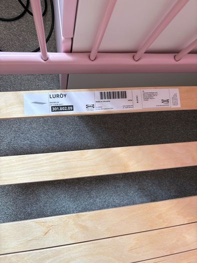IKEA Pink Minnen Extendable Kids Bed and Mattress