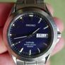 Seiko Sapphire Midsize Mens Watch Blue Dial Battery- works well Image 10