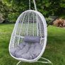 Hanging Egg Chair Rattan Style Cushion & Metal Image 2