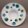 PRICE DROP .. IKEA EMALJ, Candle Holder Dish White Enameled Metal Green Blue Dots, set of 3. 2002 - discontinued. Image 8
