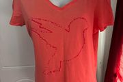 Esprit coral V-neck top for women size XL UK16/18 EU44/46 Postage included