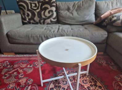 White round side table