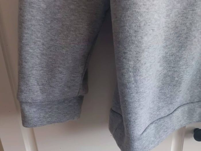 Grey Sweatshirt with Lace V-neck