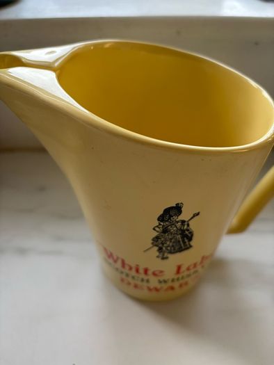 white label scotch Dewars jug