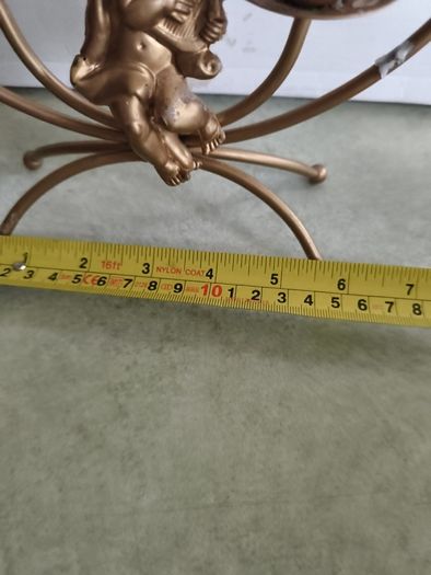 Cherub candle holder vintage golden metal