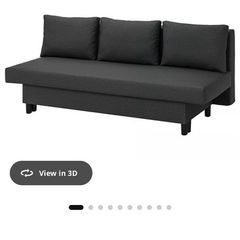 IKEA ALVDALEN 3-seat sofa-bed, dark grey