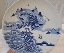 Antique Chinese porcelain blue and white plate 1890