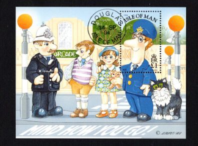 1994 Isle of Man Postman Pat Visits the Isle of Man Miniature Sheet Fine Used with Douglas cancel of 14th September 1994 (date of issue)