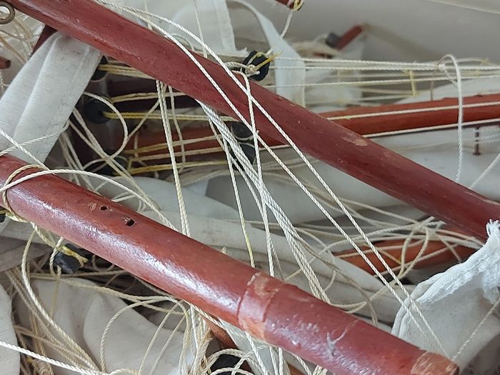 Large Timber  crafted model of the Cutty Sark, A speedy Clipper Sailboat that transported TEA in the late 19thy century