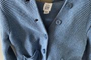 Baby gap blue hooded knit cardigan