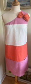 See By Chloe One Shoulder Colourblock Dress Size Uk8