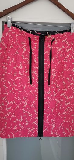 ESCADA SPORT fuschia silk mix 2-way full zip skirt Sz 36 (Fit 10UK) - Rrp 345 (New)
