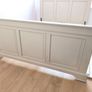 creamy beige solid wood bed frame king size Image 2