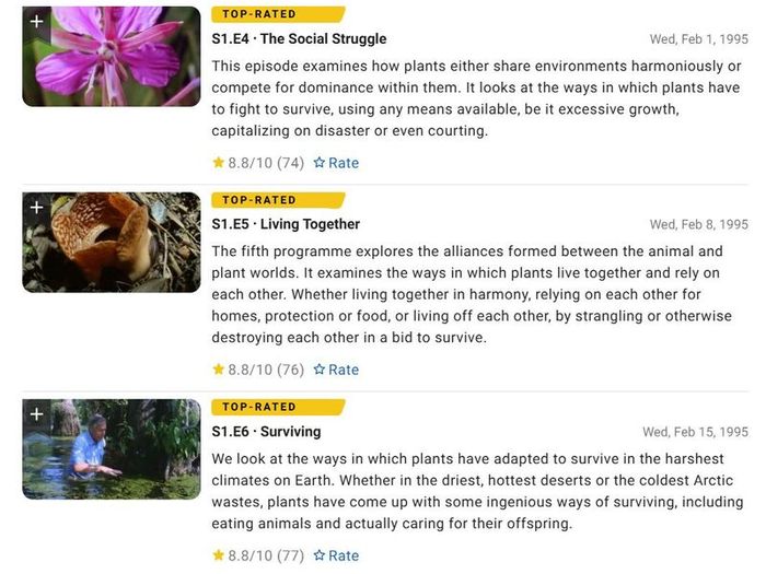 David Attenborough: The Private Life Of Plants - The Complete Series DVD (2005)