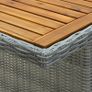 Garden Table Light Grey Poly Rattan and Solid Acacia Wood Image 4