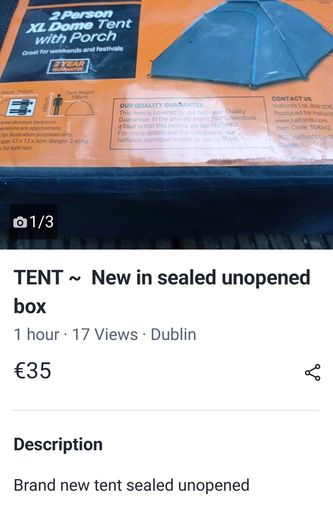 Tent , brand new , 2 person