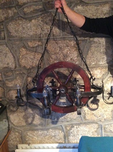 Vintage Cartwheel Gothic Style Chandelier